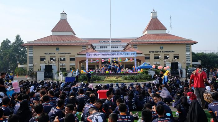 Kemeriahan acara Bugar Run yang diselenggarakan di Kota Tangerang, Minggu (17/11/2019).