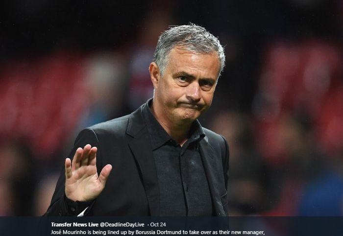 Ekspresi Jose Mourinho dalam satu laga   di Liga Inggris ketika masih melatih Manchester United.