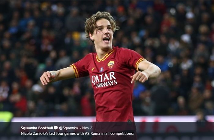 Pemain muda AS Roma, Nicolo Zaniolo.