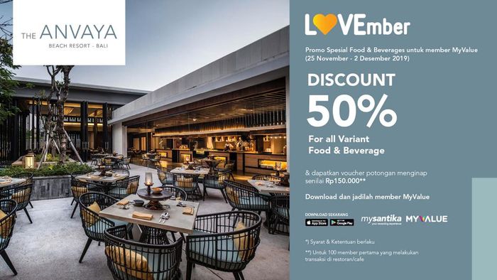 Lovember menghadirkan diskon untuk F&amp;B (food and beverages) sampai 50 persen loh.