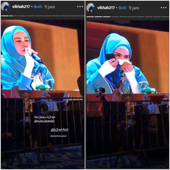 Mulan Jameela menangis saat menceritakan kisah hijrahnya.