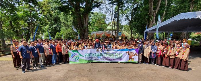 Peserta kegiatan Perkemahan Bakti Saka Kalpataru dan Saka Wanabakti (PERTIKAWAN) tingkat Nasional tahun 2019