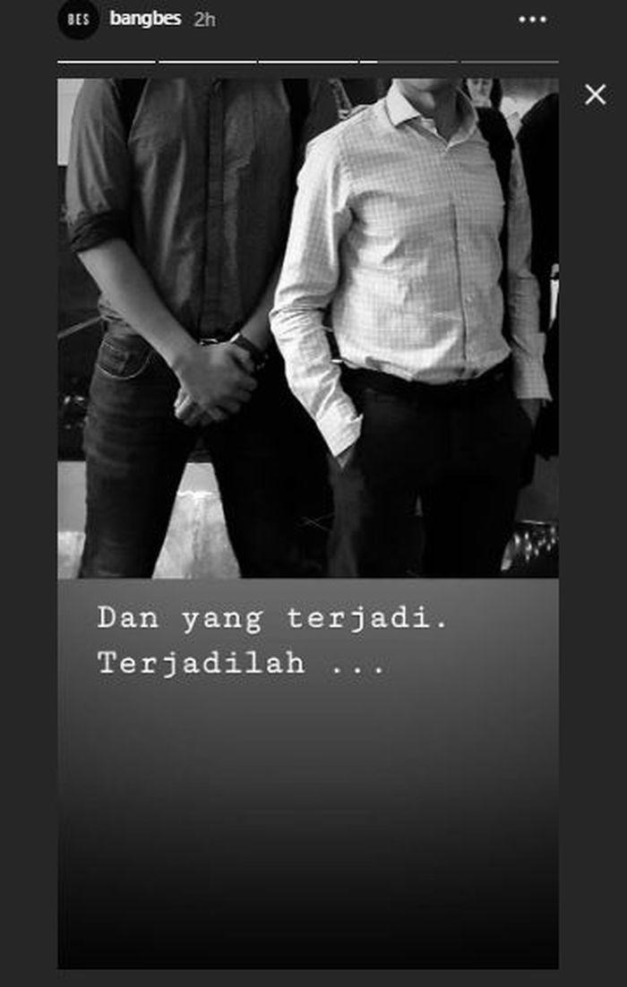 Unggahan instastory Bang Bes pada Jumat (29/11/2019).