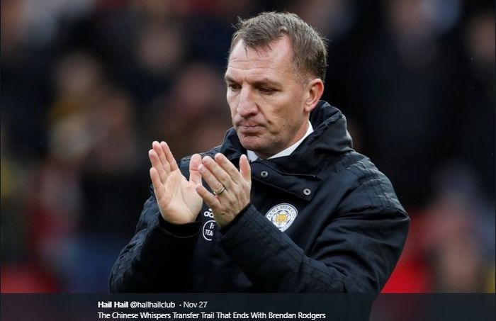 Pelatih Leicester City, Brendan Rodgers, dikabarkan diincar oleh Arsenal.