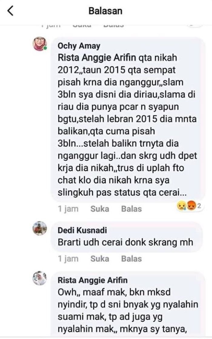 Percakapan netizen dengan Ochy.