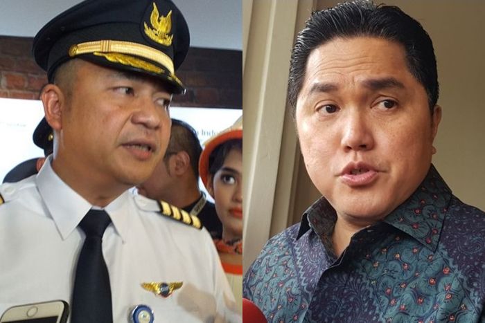 Dirtu Garuda Indonesia I Gusti Ngurah Askhara Danadiputra dan Menteri BUMN Erick Tohir