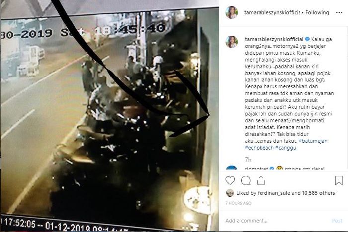 Tamara Bleszynski curhat soal rumahnya yang dikepung pemuda di malam hari