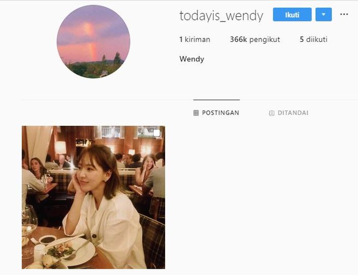 Wendy Red Velvet bikin Instagram
