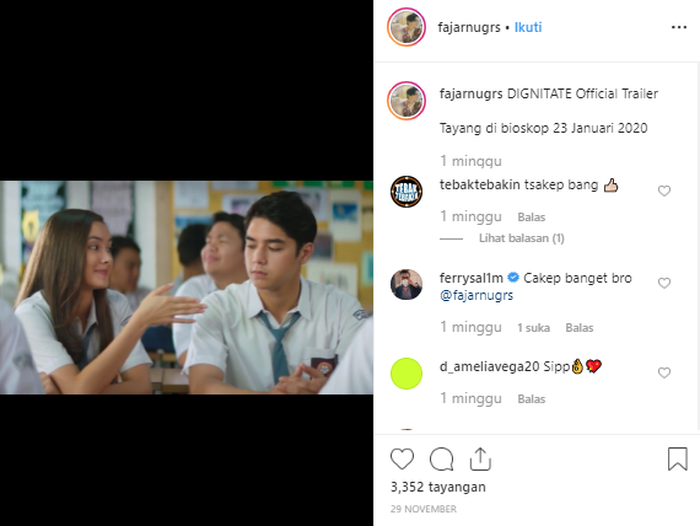 Unggahan sutradara film Dignitate 