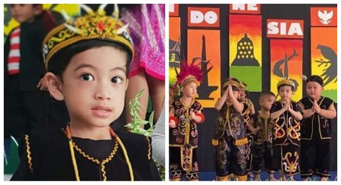 Jan Ethes Pentas Tari Pakai Baju Adat Dayak, Intip Gaya Menggemaskan Cucu Jokowi di Atas Panggung Pentas