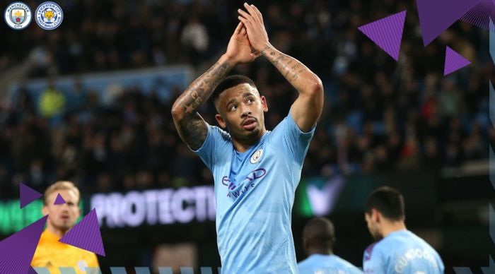 Gabriel Jesus ikut mencetak gol dalam kemenangan 3-1 Manchester City atas Leicester City pada pekan ke-18 Liga Inggris, Sabtu (21/12/2019) di Stadion Etihad.