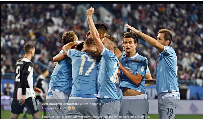 Lazio mengalahkan Juventus dalam Piala Super Italia 2019 di Riyadh, 22 Desember 2019.