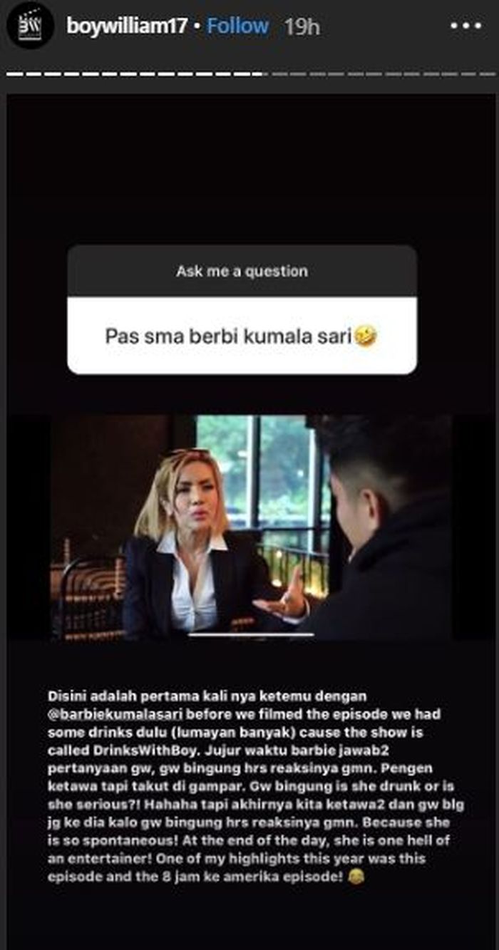 Boy William ungkap kenangan pertama bertemu dengan Barbie Kumalasari.