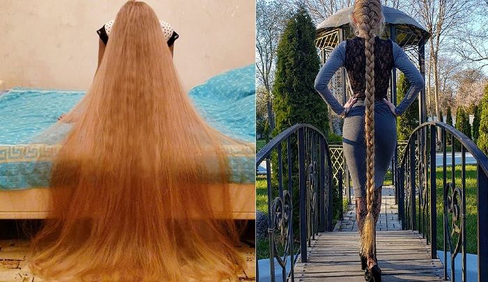 Alena Kravchenko, cewek yang dijulukki Rapunzel di dunia nyata karena rambut panjangnya.