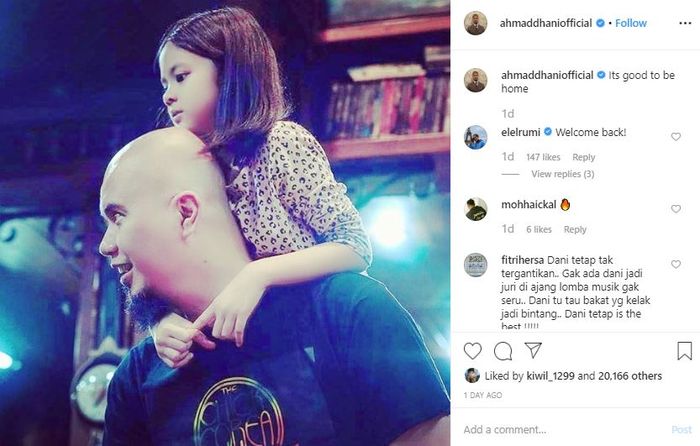 Ahmad Dhani membagikan foto saat dirinya bersama Shafeea.