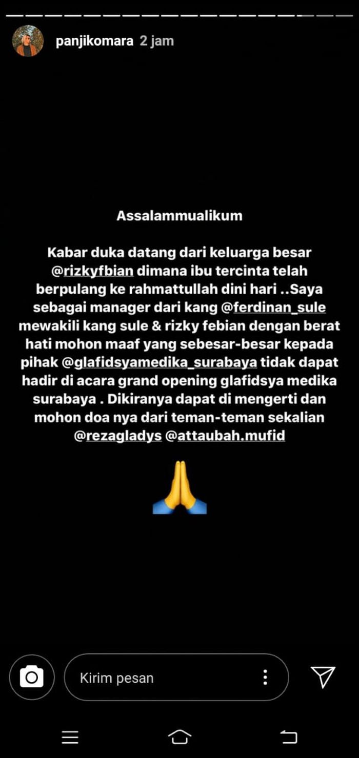 Kabar mantan istri Sule meninggal dunia.