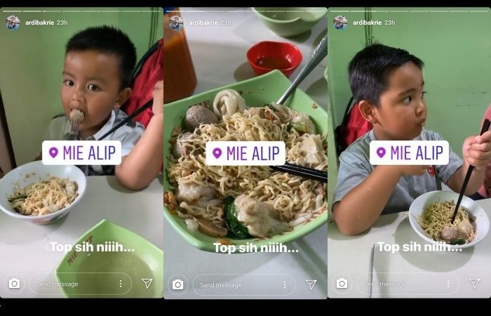 Anak-anak Ardi Bakrie makan di warung sederhana