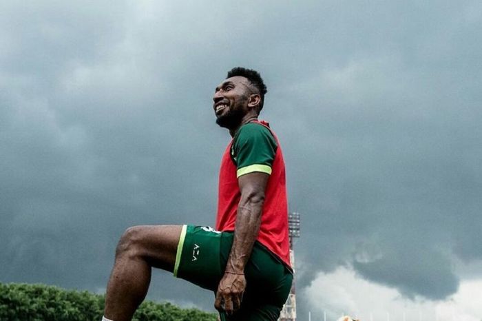 Patrich Wanggai berseragam Persebaya Surabaya di Liga 1 2020.