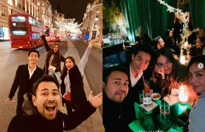 Luna Maya dan Ryochin bertemu Raffi Ahmad saat sedang liburan.