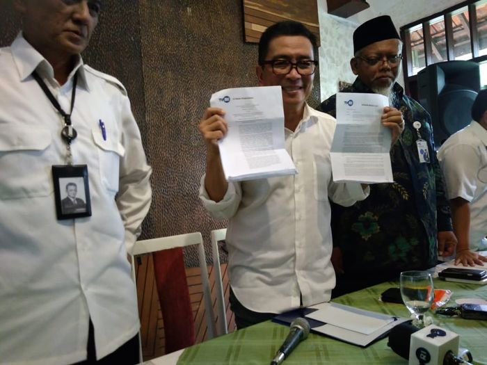 Helmy Yahya saat konferensi pers di kawasan Gatot Subroto, Jakarta Pusat, Jumat (17/1/2020).