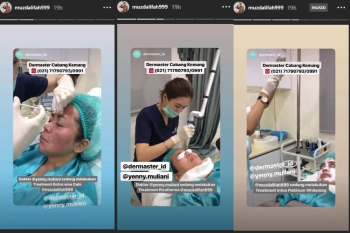 Muzdalifah melakukan perawatan kecantikan