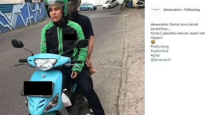 Calvin Dores, anak Deddi Dores yang jadi ojol.