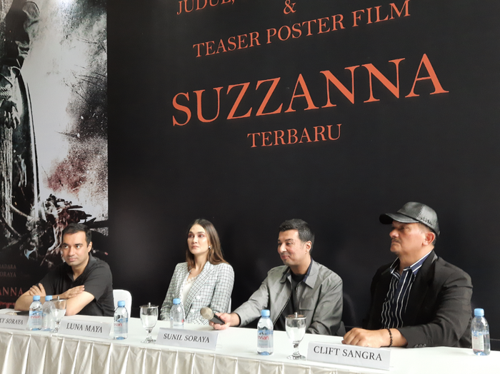 Rilis Poster 'Suzzanna: Santet Ilmu Pelebur Nyawa' di kawasan Menteng, Jakarta Pusat, Kamis (30/1/2020).