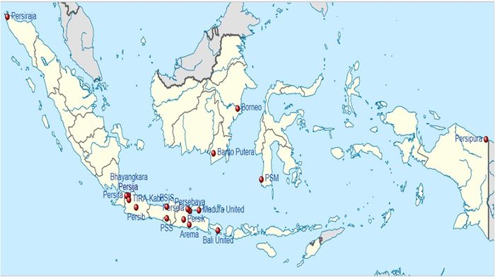 Sebaran klub Liga 1 2020.