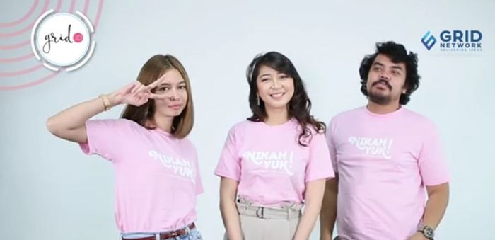 Cast Film Nikah Yuk! saat berjunjung ke redaksi Grid.ID.