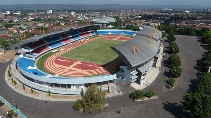 Penampakan Stadion Mandala Krida, Yogyakarta, melalui foto via drone. 