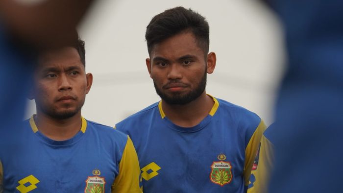 Saddil Ramdani saat mengikuti sesi latihan Bhayangkara FC jelang tampil di Piala Gubernur Jatim 2020