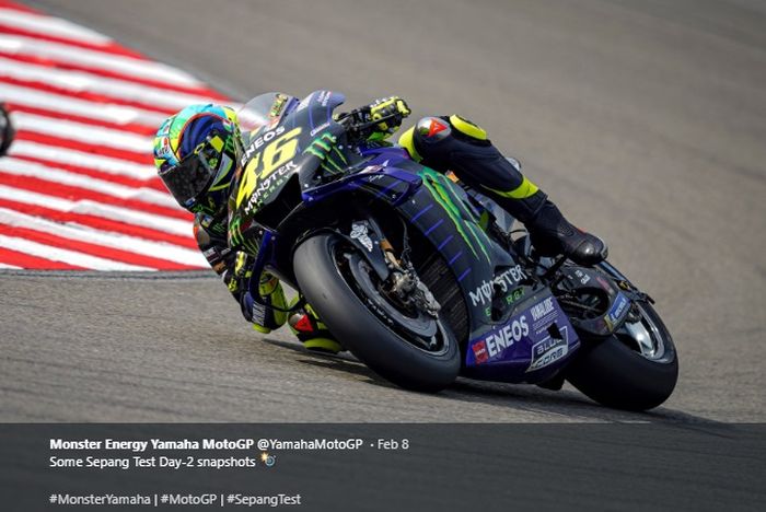 Pembalap Monster Energy Yamaha, Valentino Rossi. 