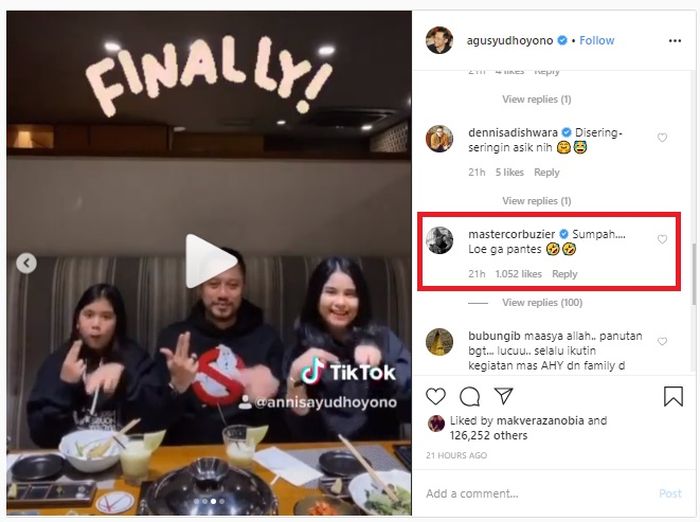 Agus Harimurti Yudhoyono alias AHY ikut demam joget Tik Tok bareng istri dan anaknya.