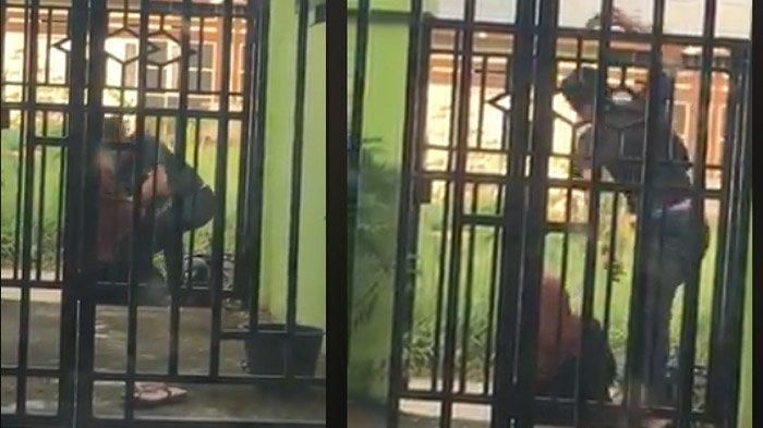 pemuda ngamuk banting motor di depan seorang wanita