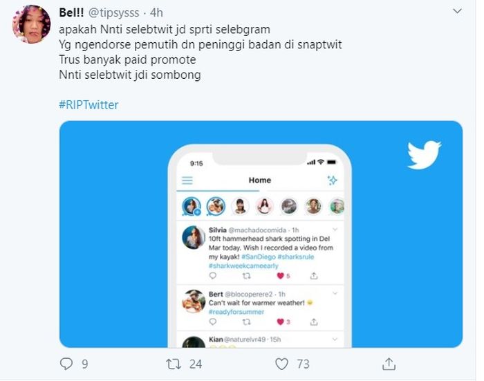 Keluhan netizen terhadap fitur baru twitter