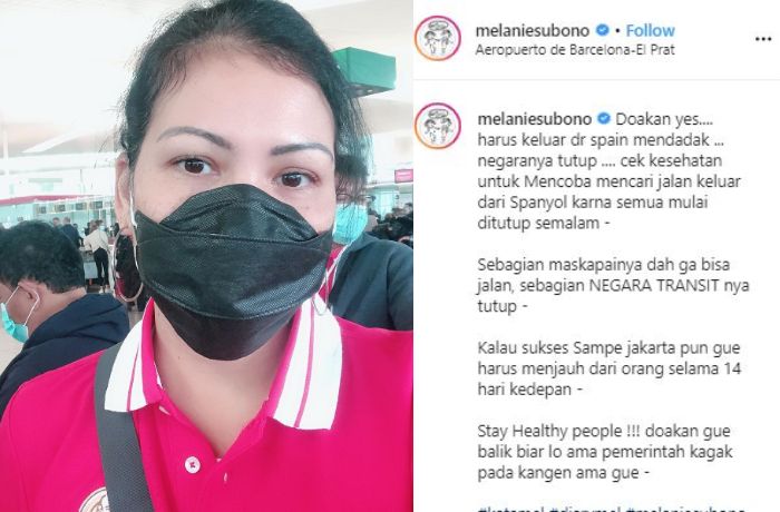 Melanie Subono meminta doa agar bisa pergi dari negara Spayol dan kembali ke Indonesia. 