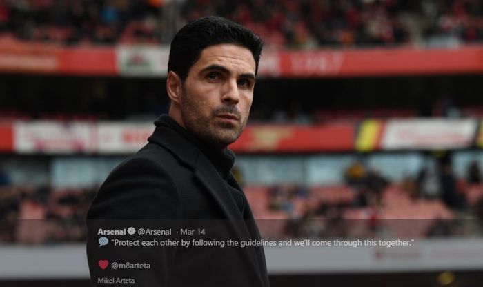 Juru taktik asal Spanyol, Mikel Arteta, saat melatih Arsenal.