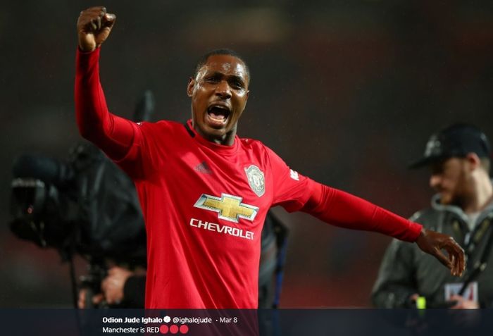 Striker pinjaman Manchester United dari Shanghai Shenhua, Odion Ighalo.