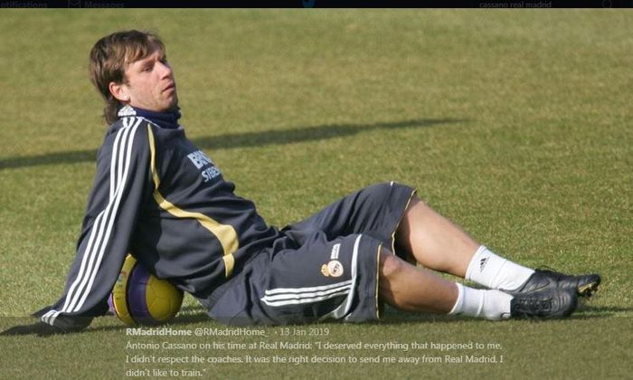 Antonio Cassano saat di Real Madrid.