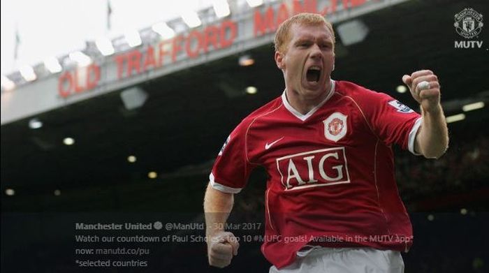 Gelandang legendaris Manchester United, Paul Scholes.