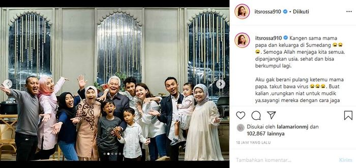 Rossa rindu dengan kedua orangtuanya di Sumedang