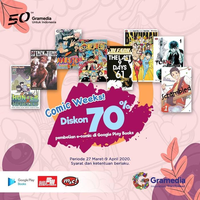 Anti Bosan di Rumah Aja, Gramedia Siap Kasih Diskon 70% untuk Semua Komik Terlaris M&amp;C! dan Elex Media Komputindo, Yuk Catat Tanggalnya!