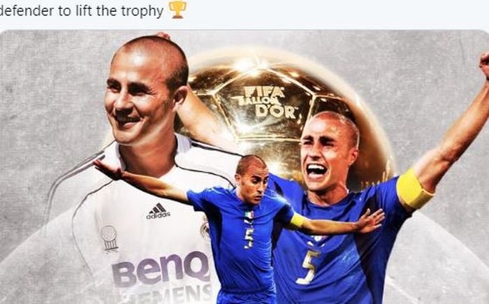 Bek legendaris timnas Italia, Fabio Cannavaro.