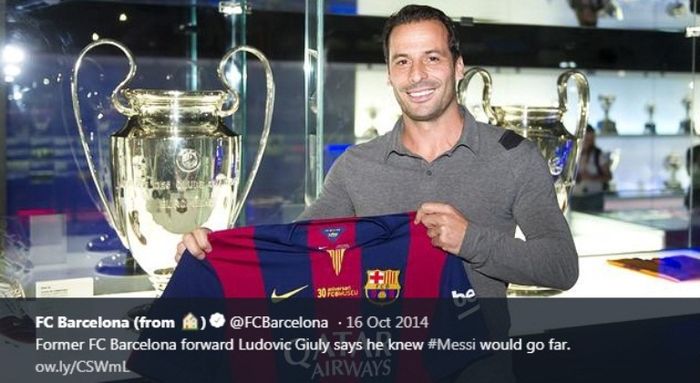 Ludovic Giuly, mantan  pemain  Barcelona.