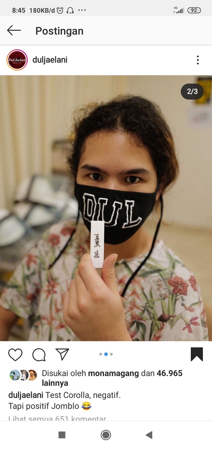 Dul Jaelani menjalani rapid test.