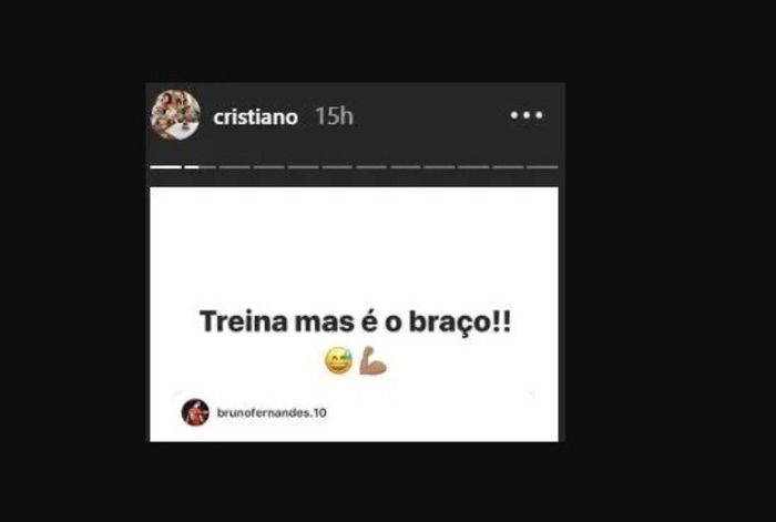 Isi Instagram Story Cristiano Ronaldo untuk Bruno Fernandes.