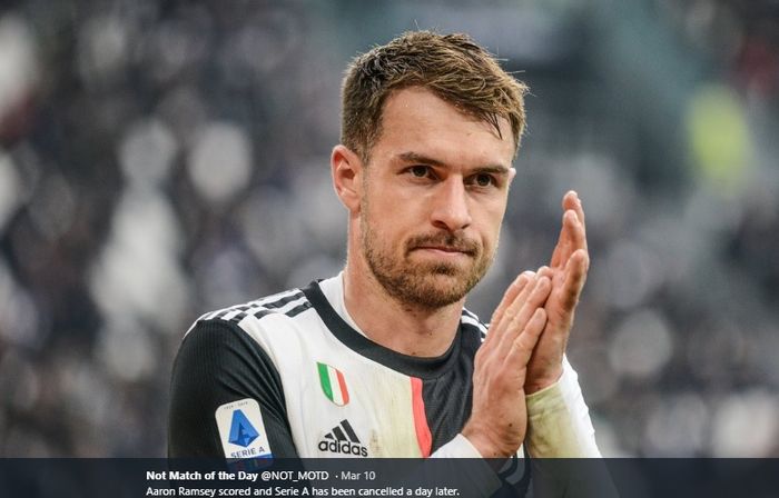 Gelandang tengah Juventus yang didatangkan dari Arsenal, Aaron Ramsey.