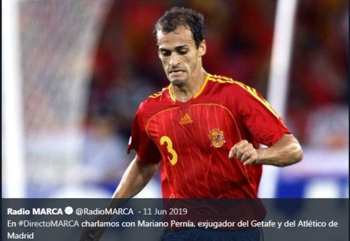 Mariano Pernia saat membela timnas Spanyol.