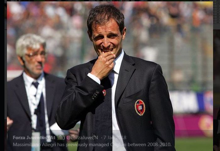 Massimiliano Allegri saat melatih Cagliari.