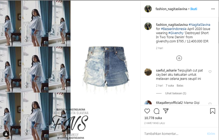 Harga celana jeans Nagita Slavina